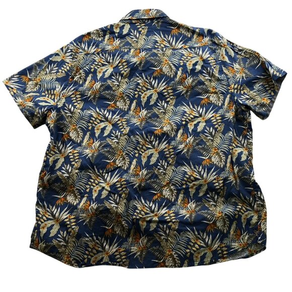 Lee Mens Hawaiian Shirt Size XXL Short Sleeve Tropical Floral Navy Casual Stretc - Picture 2 of 9